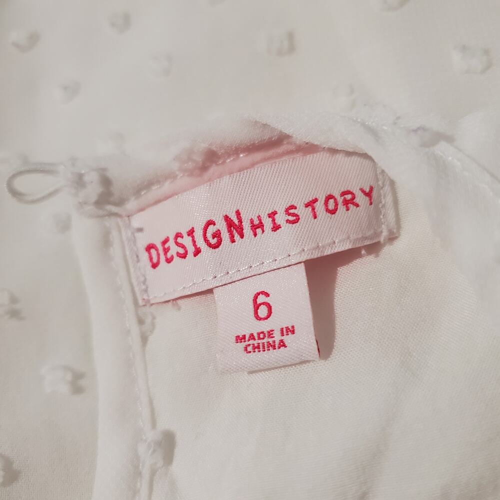 Design History Multicolor Textured Polka Dot Dress Little Girl's 6 White Lined - Picture 6 of 8